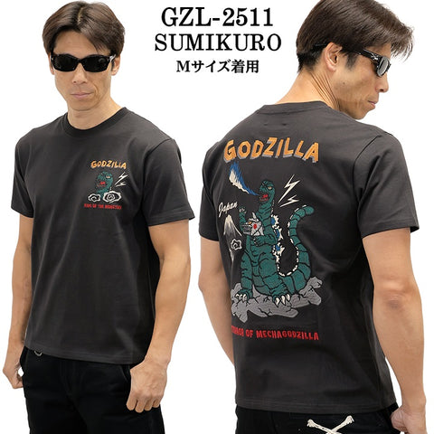 GODZILLA TEE S/S T-SHIRT ゴジラ 刺繍 天竺 半袖 Tee Tシャツ gzl-2511