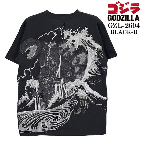 GODZILLA S/S TEE T-SHIRT ゴジラ 刺繍 天竺 半袖 Tシャツ gzl-2604
