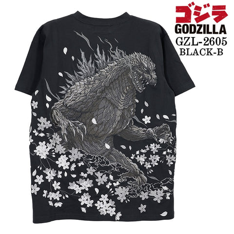 GODZILLA S/S TEE T-SHIRT ゴジラ 刺繍 天竺 半袖 Tシャツ gzl-2605