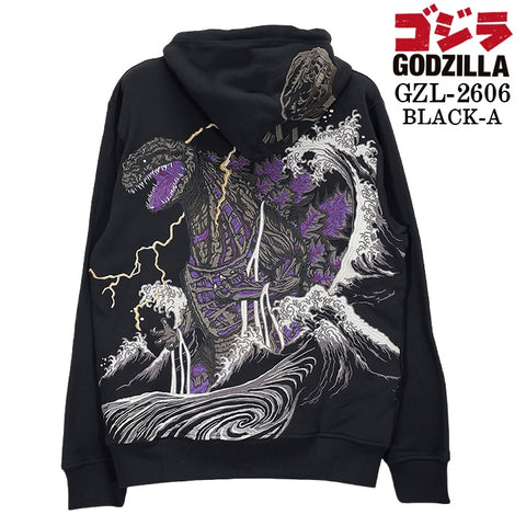 GODZILLA F/Z SWEAT HOODIE PARKA ゴジラ 刺繍 裏毛 ZIP フーディ パーカー gzl-2606