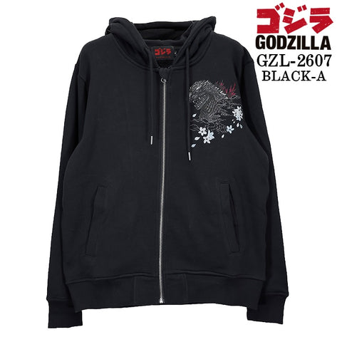 GODZILLA F/Z SWEAT HOODIE PARKA ゴジラ 刺繍 裏毛 ZIP フーディ パーカー gzl-2607