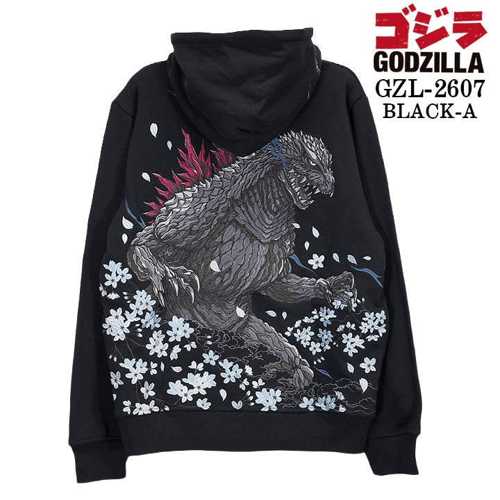 GODZILLA F/Z SWEAT HOODIE PARKA ゴジラ 刺繍 裏毛 ZIP フーディ