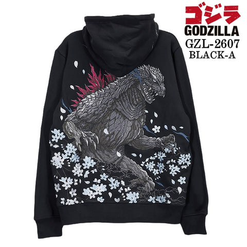 GODZILLA F/Z SWEAT HOODIE PARKA ゴジラ 刺繍 裏毛 ZIP フーディ パーカー gzl-2607