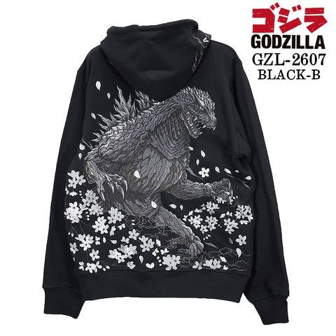 GODZILLA F/Z SWEAT HOODIE PARKA ゴジラ 刺繍 裏毛 ZIP フーディ パーカー gzl-2607