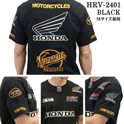 HONDA VANSON ホンダ バンソン コラボ 天竺 半袖 Tシャツ hrv-2401