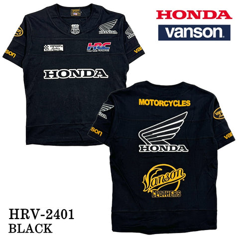 HONDA VANSON ホンダ バンソン コラボ 天竺 半袖 Tシャツ hrv-2401