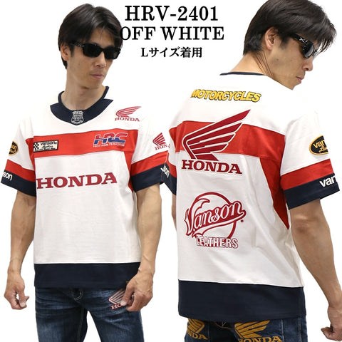 HONDA VANSON ホンダ バンソン コラボ 天竺 半袖 Tシャツ hrv-2401