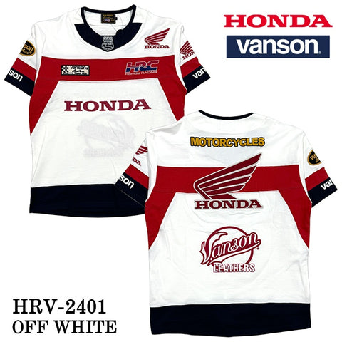 HONDA VANSON ホンダ バンソン コラボ 天竺 半袖 Tシャツ hrv-2401