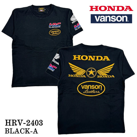 HONDA VANSON ホンダ バンソン コラボ 天竺 半袖 Tシャツ hrv-2403