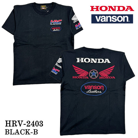 HONDA VANSON ホンダ バンソン コラボ 天竺 半袖 Tシャツ hrv-2403