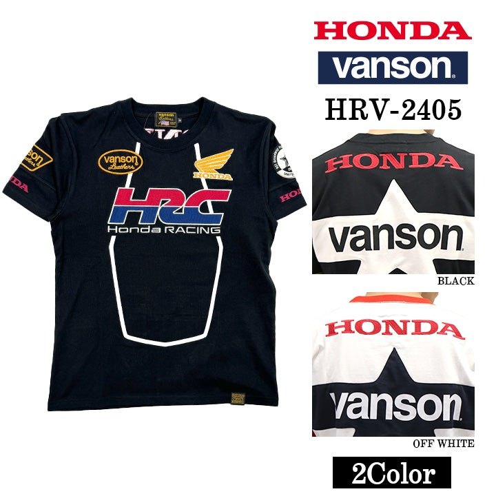 HONDA VANSON ホンダ バンソン コラボ 天竺 半袖 Tシャツ hrv-2405