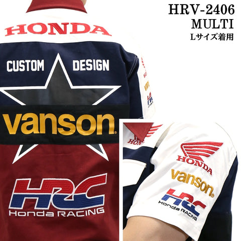 HONDA VANSON ホンダ バンソン コラボ ツイル 半袖 シャツ hrv-2406