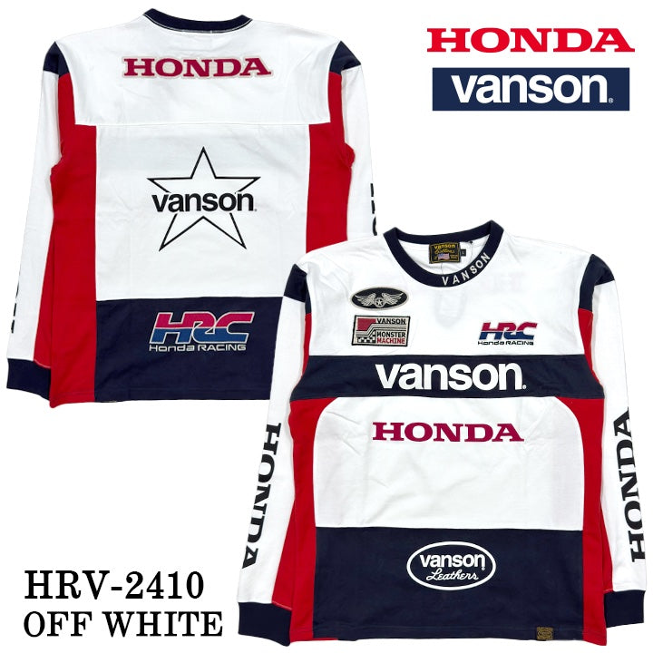 HONDA VANSON ホンダ バンソン コラボ 天竺 ロンTEE 長袖 Tシャツ hrv-2410