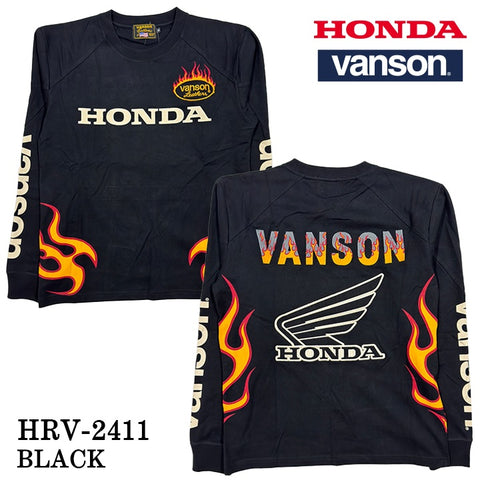 HONDA VANSON ホンダ バンソン コラボ 天竺 ロンTEE 長袖 Tシャツ hrv-2411