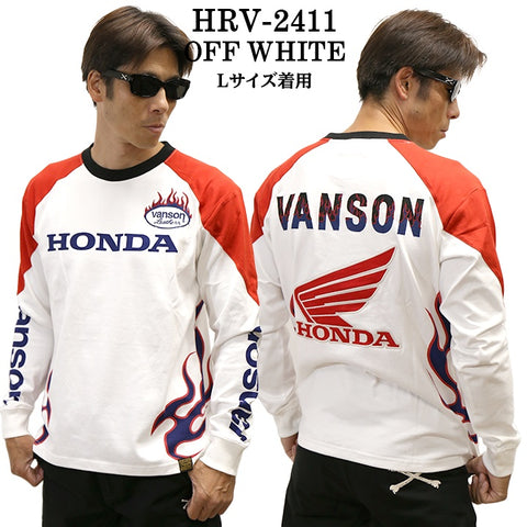 HONDA VANSON ホンダ バンソン コラボ 天竺 ロンTEE 長袖 Tシャツ hrv-2411