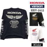 HONDA VANSON ホンダ バンソン コラボ 天竺 フェイクロンTEE 長袖 Tシャツ hrv-2412