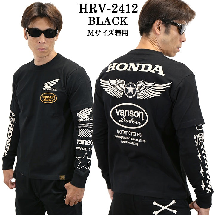 HONDA VANSON ホンダ バンソン コラボ 天竺 フェイクロンTEE 長袖 T