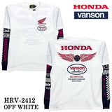 HONDA VANSON ホンダ バンソン コラボ 天竺 フェイクロンTEE 長袖 Tシャツ hrv-2412