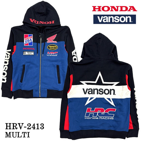 HONDA VANSON ホンダ バンソン コラボ 裏毛 F/Zパーカー hrv-2413