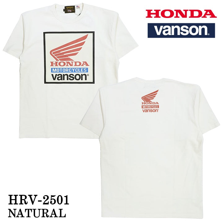 HONDA VANSON ホンダ バンソン コラボ Made in USA 天竺 半袖 Tシャツ hrv-2501