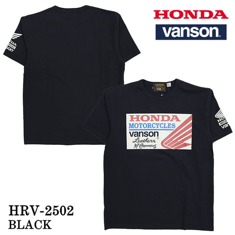 HONDA VANSON ホンダ バンソン コラボ Made in USA 天竺 半袖 Tシャツ hrv-2502