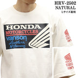 HONDA VANSON ホンダ バンソン コラボ Made in USA 天竺 半袖 Tシャツ hrv-2502