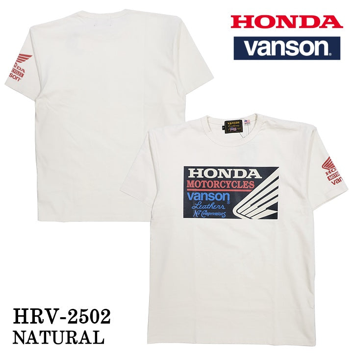 HONDA VANSON ホンダ バンソン コラボ Made in USA 天竺 半袖 Tシャツ hrv-2502