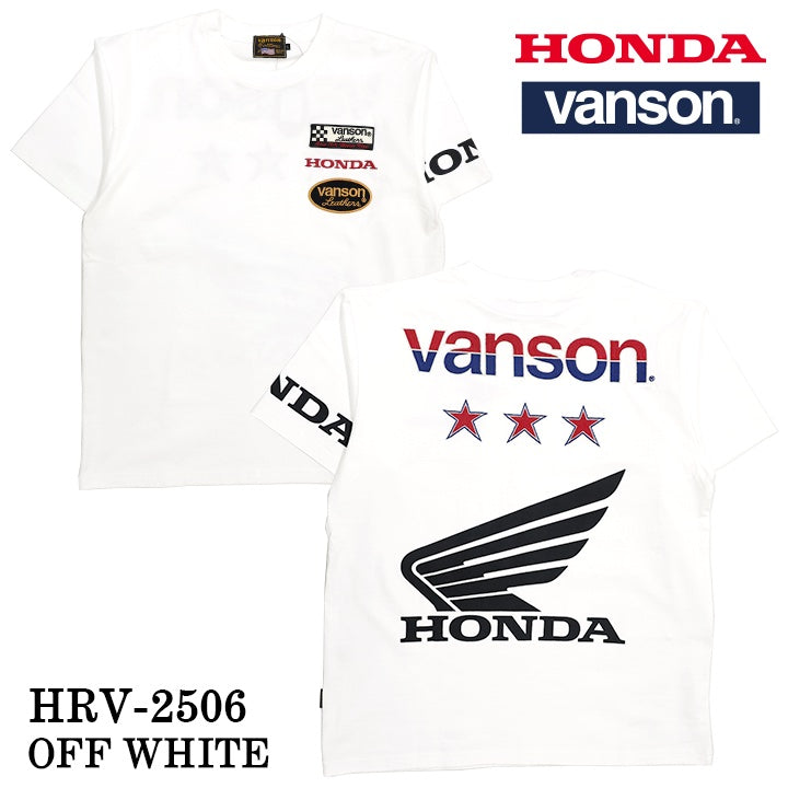 HONDA VANSON ホンダ バンソン コラボ 天竺 半袖 Tシャツ hrv-2506