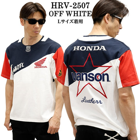 HONDA VANSON ホンダ バンソン コラボ 天竺 半袖 Tシャツ hrv-2507