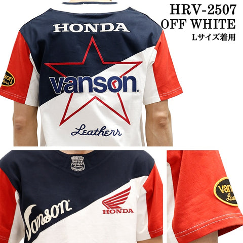 HONDA VANSON ホンダ バンソン コラボ 天竺 半袖 Tシャツ hrv-2507