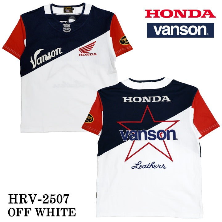 HONDA VANSON ホンダ バンソン コラボ 天竺 半袖 Tシャツ hrv-2507