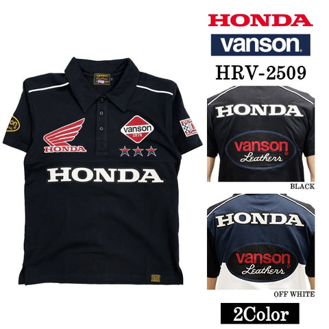 HONDA VANSON ホンダ バンソン コラボ 天竺 半袖 ポロシャツ hrv-2509