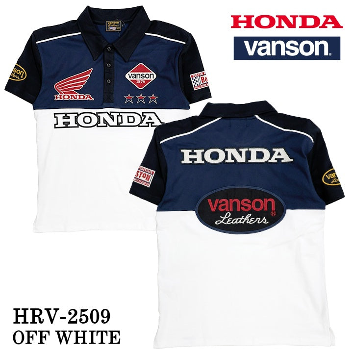 HONDA VANSON ホンダ バンソン コラボ 天竺 半袖 ポロシャツ hrv-2509