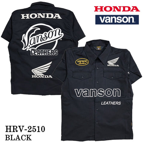 HONDA VANSON ホンダ バンソン コラボ 半袖 ツイルシャツ hrv-2510