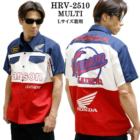 HONDA VANSON ホンダ バンソン コラボ 半袖 ツイルシャツ hrv-2510