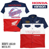 HONDA VANSON ホンダ バンソン コラボ 半袖 ツイルシャツ hrv-2510