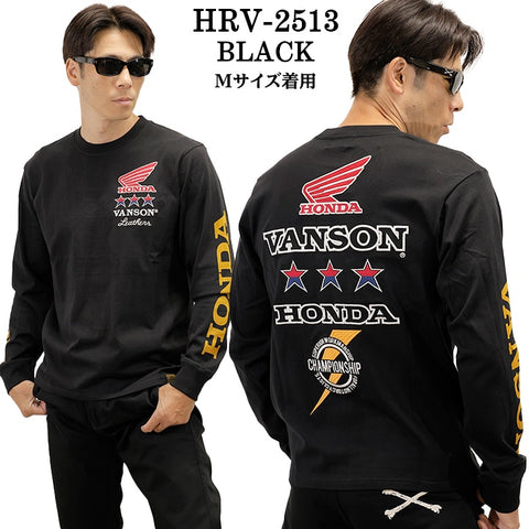 HONDA VANSON TEE L/S T-SHIRT ホンダ バンソン コラボ 天竺 ロンTEE 長袖 Tシャツ hrv-2513