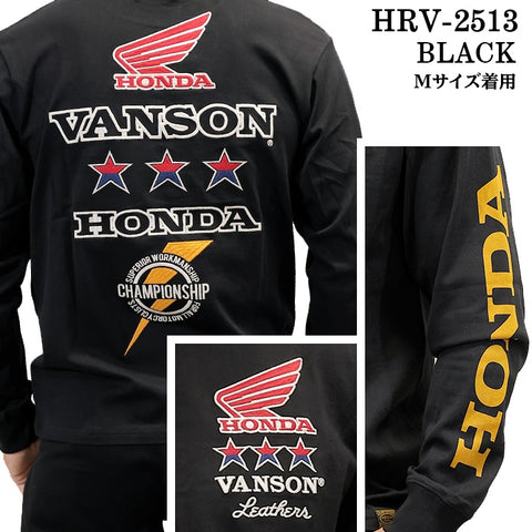 HONDA VANSON TEE L/S T-SHIRT ホンダ バンソン コラボ 天竺 ロンTEE 長袖 Tシャツ hrv-2513