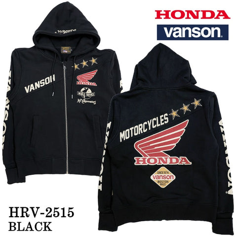 HONDA VANSON FOODIE SWEATSHIRT F/Z PARKA ホンダ バンソン コラボ 裏毛 パーカー hrv-2515