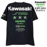KAWASAKI VANSON TEE S/S T-SHIRT カワサキ バンソン コラボ 天竺 半袖 Tシャツ kmv-2601
