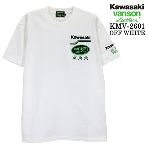 KAWASAKI VANSON TEE S/S T-SHIRT カワサキ バンソン コラボ 天竺 半袖 Tシャツ kmv-2601