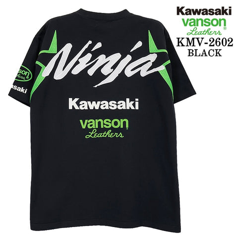 KAWASAKI VANSON TEE S/S T-SHIRT カワサキ バンソン コラボ 天竺 半袖 Tシャツ kmv-2602