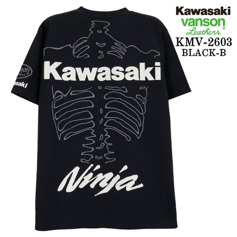 KAWASAKI VANSON TEE S/S T-SHIRT カワサキ バンソン コラボ 天竺 半袖 Tシャツ kmv-2603