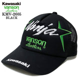 KAWASAKI VANSON TWILL MESH CAP カワサキ バンソン コラボ ツイル メッシュ キャップ 帽子 kmv-2605