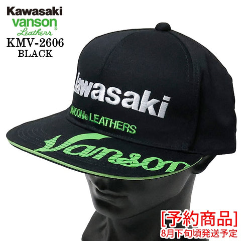 [予約商品] KAWASAKI VANSON TWILL BB BASEBALL CAP カワサキ バンソン コラボ ツイル ベースボール キャップ 帽子 kmv-2606