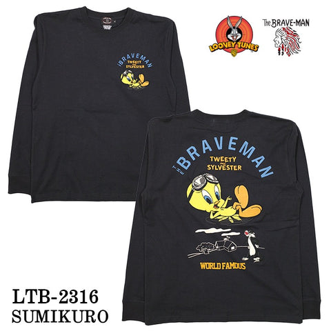 THE BRAVEMAN×LOONEY TUNES ルーニーチューンズ コラボ 天竺 長袖Tシャツ ロンTEE ltb-2316