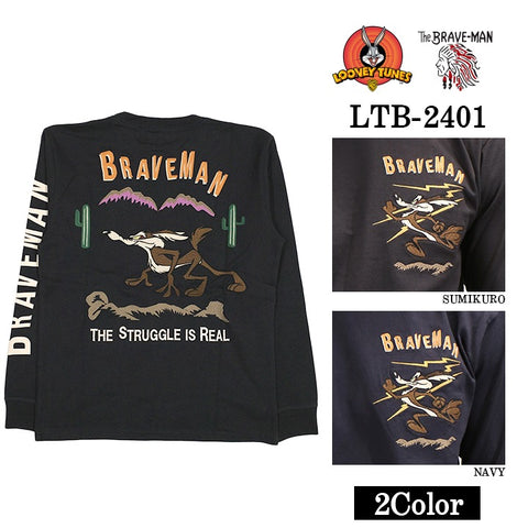 THE BRAVEMAN×LOONEY TUNES ルーニーチューンズ コラボ 天竺 長袖Tシャツ ロンTEE ltb-2401