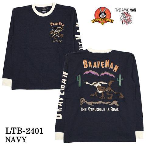 THE BRAVEMAN×LOONEY TUNES ルーニーチューンズ コラボ 天竺 長袖Tシャツ ロンTEE ltb-2401