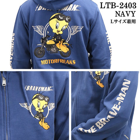 THE BRAVEMAN×LOONEY TUNES ルーニーチューンズ コラボ 裏毛F/Zパーカー ltb-2403