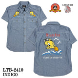 THE BRAVEMAN×LOONEY TUNES ルーニーチューンズ コラボ シャンブレー 半袖シャツ ltb-2410